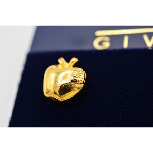 Givenchy Vintage Logo Pin Lapels Tac Set 4G Logo Fruit Grapes Apple Signed BinAJ - Picture 2 of 12